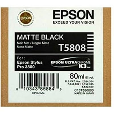 Epson T5808 inktcartridge mat zwart (origineel)