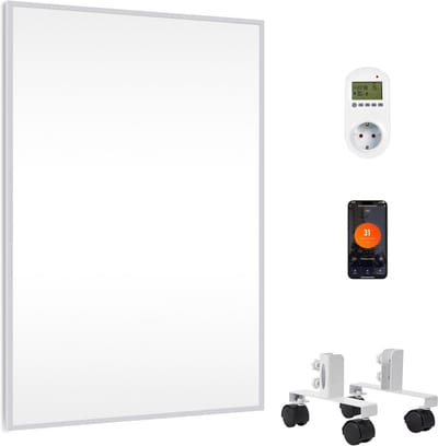 Stille Infrarood Verwarming 600W, Staand & Wandmodel, Slimme Thermostaat, Energiebesparend