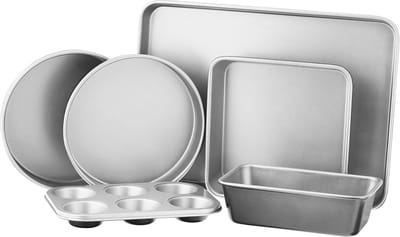 Bakkerijset 6 Delen - Bakgerei Set - Zelf Bakken - Zware Kwaliteit Aluminiumstaal - Diverse Maten - Zilver