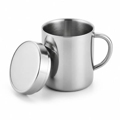 My Green Deal – RVS isolerende Koffiemok met Deksel – Roestvrijstalen Thermo Beker 220ml – Duurzame Herbruikbare Koffiekop