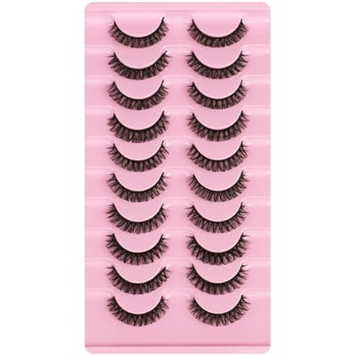 10 paar herbruikbare zelfklevende wimpers, geen lijm of eyeliner nodig, natuurlijke dikke valse wimpers #1 pink