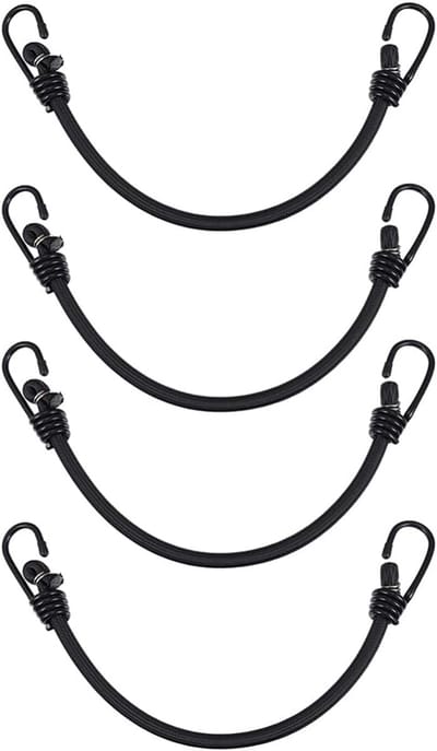 Bevestigingsbanden Met Haken - Bagage Touwen - Vastzetten Van Bagage - Duurzaam Polyester Materiaal - 4 Stuks 45.5X3cm - Zwart