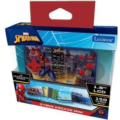 Lexibook Spider-Man Cyber Arcade Pocket-gameconsole, 150 gaming, LCD, op batterijen, rood / blauw