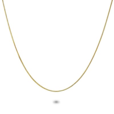 Twice As Nice Halsketting in goudkleurig edelstaal, slangketting 1,2 mm 50cm+5cm