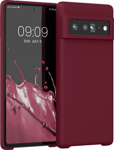 kwmobile telefoonhoesje geschikt voor Google Pixel 6 Pro - Hoesje met siliconen coating - Smartphone case in rabarber rood