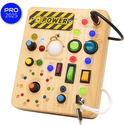 Vionel Montessori Speelbord - Montessori Busy Board - Activity Board - Montessori Houten Speelgoed - Sensorisch Educatief Speelgoed voor Baby's en Peuters - Activiteitenbord
