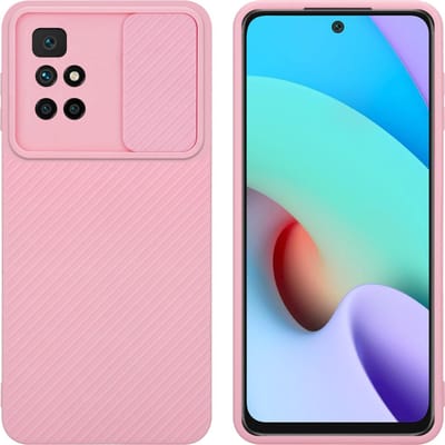Cadorabo Hoesje geschikt voor Xiaomi RedMi 10 in Bonbon Roze - Beschermhoes van flexibel TPU-silicone Case Cover en met camerabescherming