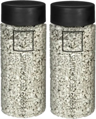 Atmosphera decoratie/hobby steentjes - 2x - beige - 750 gram - Aquarium en vazen vulling - steen korrels