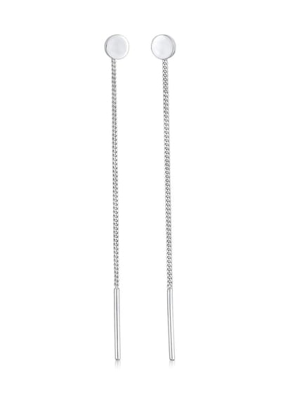 Elli - Oorbellen - Dames Oor Hanger doortrekbaar Plaatje Basis in 925 Sterling Zilver - Dames
