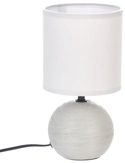 Timéo Bol Tafellamp - Keramische Lamp - Moderne Tafellamp met 120cm Kabel - Sfeerverlichting voor Woonkamer - Slaapkamer - Bureau - 25cm in Hoogte - Lichtgrijs