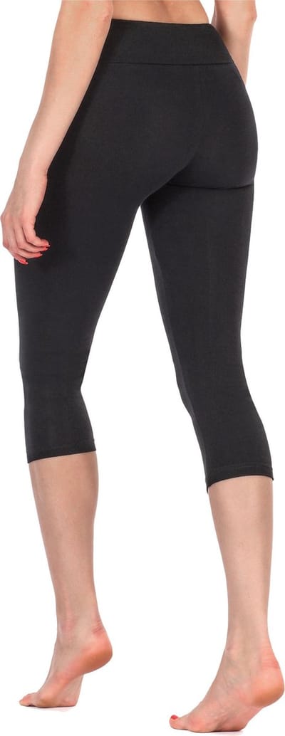 Merry Style MS-MS10-220-LE Dames 3/4 Leggings - Sport - Vrijetijdsbroek - Capri - Viscose - Sporbroek - Yogabroek - Zwart - XS