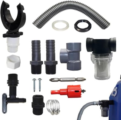 Regenwateropvangset - Regenwateropvangsysteem Goot - Tuin Water Geven - Eenvoudige Installatie - 50 cm Pijp - Zwart