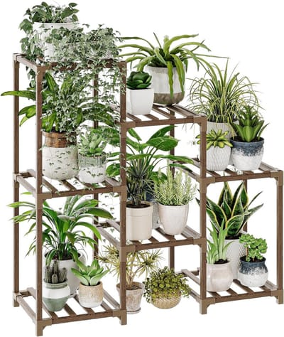 DailySupplies® Plantentafel - Plantenrek Buiten - Plantensteun - Plantenstandaard - Bruin