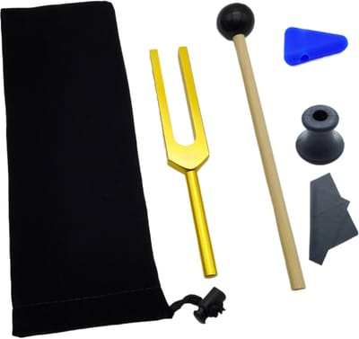 Stemvorken Set - Klanktherapie Vorken - Meditatie Verbeteren - 963 Hz Frequentie - 14.6 cm - Goud