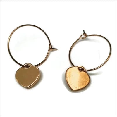 Aramat Jewels | Oorringen | Stijlvolle Rvs Oorringen setje | Goudkleurig / Hart | |3mm | Staal | Volwassenen, Kinderen | Verkleurd niet