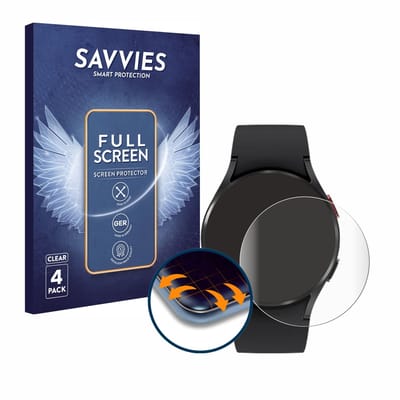 Savvies - Screenprotector voor Samsung Galaxy Watch 4 (40mm) - Folie Beschermfolie transparant volledig dekking 4 Stuks