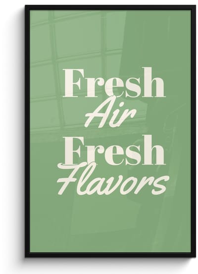 Poster in lijst - Fotolijst 80x120 cm - Posters - Tekst - Groen - Sierlijk - Letters - Posterlijst zwart - Decoratie - Wanddecoratie woonkamer - Muurdecoratie slaapkamer