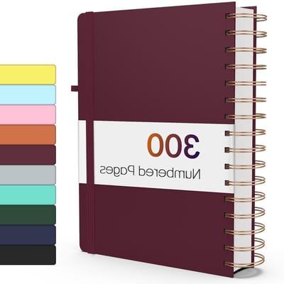Spiral Notebook - Schrijfblok Notitieboek - Ideaal voor notities - Stevig gebonden - A5 formaat - Bordeauxrood