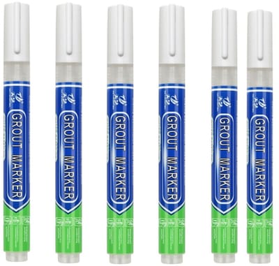 Tegelvoegstift 6-Pack: Waterdichte Voegreparatiemarker voor Tegelrestauratie White