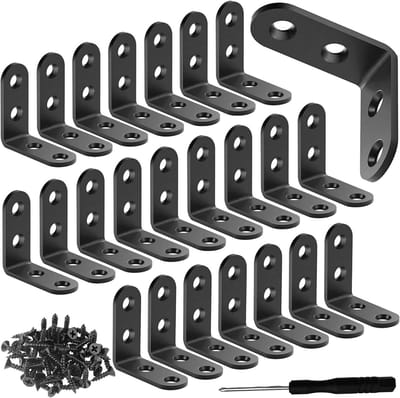 Stevige Hoekbeugels voor Planken, Set van 24, 16x50mm RVS Beugels voor Meubelherstel, Tafels, Stoelen en Kasten