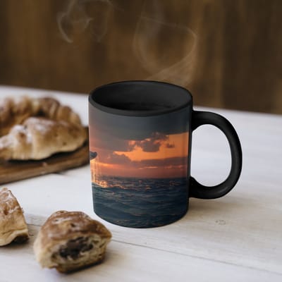 Magische Mok - Foto op Warmte Mokken - Koffiemok - Walvis staart - Water - Zonsondergang - Magic Mok - Beker - 350 ML - Theemok