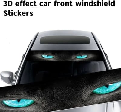 3D Effect Auto Voorruit Stickers Gepersonaliseerde Stickers Interessante Stickers Ghost Patroon Wolf Ogen Patroon
