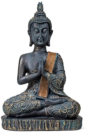 Boeddha (namaste) antieke finish Thailand - 15x10x23 - 380 - Polyresin