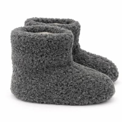 Texelse wollen sloffen hoog – Donker Grijs – Skéépe – dames en heren – 100% schapenwol – warme pantoffels – 35 / 36