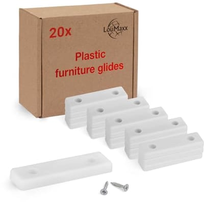 Meubelglijders Kunststof Set van 20 - 50 x 14 x 5 mm met Schroeven - Ideaal voor Vloer Bescherming