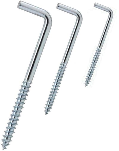 Dailygoods- Schroefhaak 4 cm - 200 Stuks 5 x 60 mm - 80 Stuks 6 x 80 mm - Gegalvaniseerd Staal - Geschikt voor Binnen/Buiten - Zilver - Haakjes