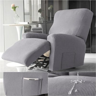 4 stuks/set Waterafstotende Relaxfaashoezen Polar Fleece Split Elastisch Eénzits Fauteuilhoes Relaxstoel Slipcover Beschermer