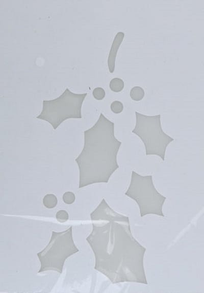 Kerst raamsjabloon hulsttakken - wit - 35 cm - raamdecoratie - kerstversiering - sneeuwspray sjabloon
