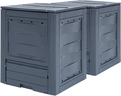 Tuincomposters Compostbakken - Composteerbakken Tuinafval - Organisch Afval Verwerken - UV- en Weerbestendig - 520 Liter - Grijs