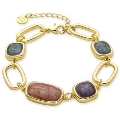 Luxenter Veelkleurige Hars Armband afgewerkt in 18K geel goud - Orzur