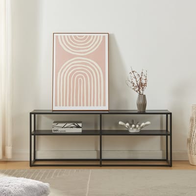 TV meubel Solund staal 120x30x46 cm zwart [en.casa]
