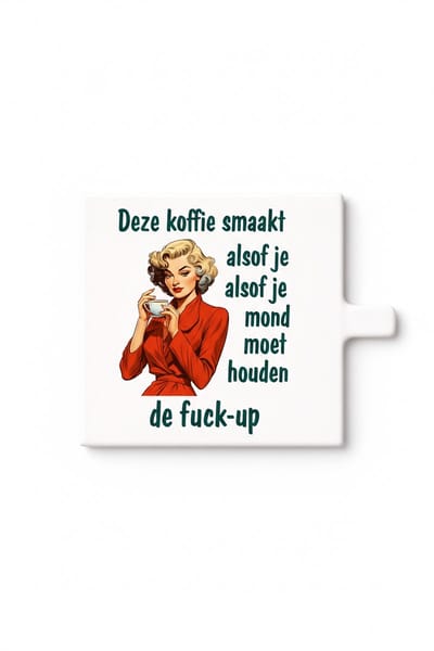 Grappige “Deze Koffie Smaakt Alsof Je De Fuck-Up Moet Houden” Keramische Tegel – Retro Dame Koffie Quote Tegel – Sarcastische Keuken Wanddecoratie Cadeau