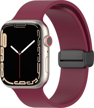 Siliconen bandje - geschikt voor Apple Watch series 1/2/3/4/5/6/7/8/9/10/11/ SE (1,2,3) / Ultra (1,2,3) met maat 44 mm / 45 mm / 46 mm / 49 mm - bordeaux