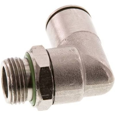 12mm x G3/8'' 90 graden L-verbinding Messing Insteekfitting Buitendraad Draaibaar FKM