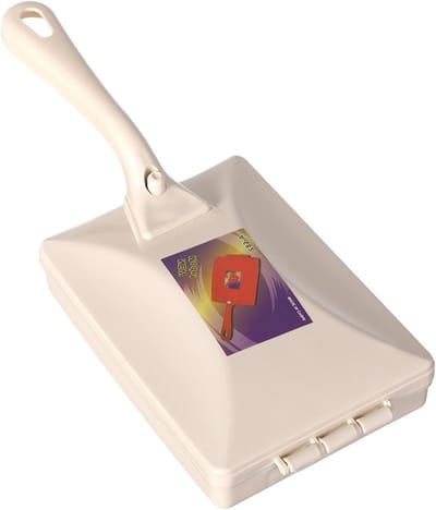 Kruimelveger Handheld - Kruimelborstel Vanger - Snel Opruimen - Dubbele Rolborstels - 10.5 x 26 cm - Beige