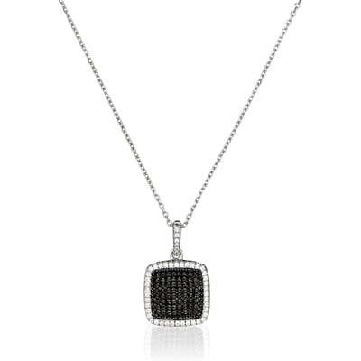 Orphelia Dames 925 Sterling Zilveren Ketting met Hanger - Zilver/Zwart ZH-4879