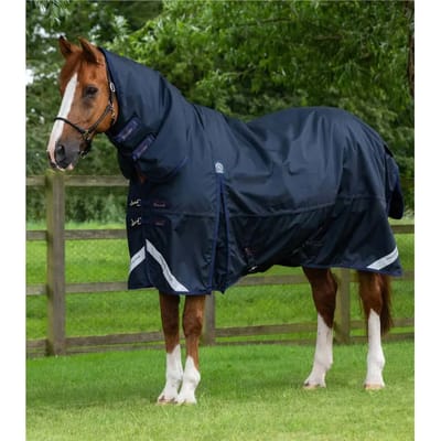 Waterdichte paardendeken met halsbedekking Premier Equine Buster Storm Classic 220 g