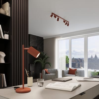 Sollux Lighting Hanglamp Karbon - GU10 - rode oker - aluminium - 90x30x6.5cm