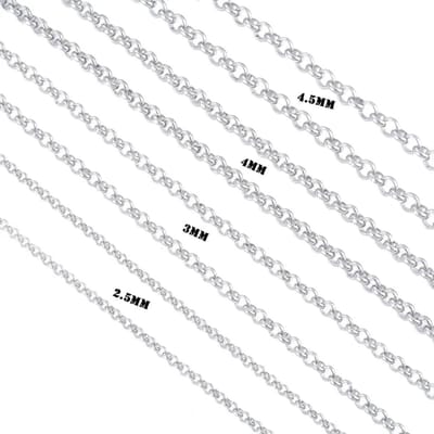 Aramat Jewels - RVS Rolo ketting - Unisex zilverkleurig design -65cm