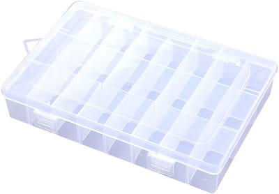 JeiibrZui 1 Plastic Sieraden Organizer Box met Verdelers, Kleine Onderdelen Organizer, Transparent Kralendoos voor Reis & Creatieve Werk