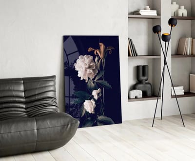 Glasschilderij - Bloemen - 110x70x0.4 cm
