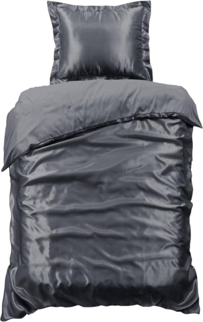Beauty Silk Dekbedovertrek - 140x200/220 - Glans Satijn - Antraciet