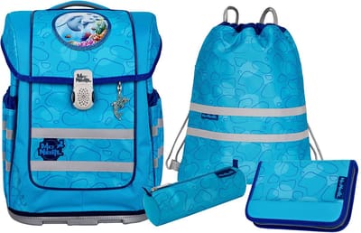 McNeill Schooltas Ergo Compacto Schoolbag Set 5-delig Bubble Lichtblauw