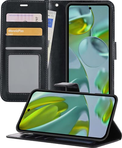 Hoesje - Met Pasjeshouder - Geschikt voor Google Pixel 9 - Luxe Bookcase Portemonee - Flip Case - Kunstleer Book Case - Flipcase - Book Cover - Walletcase - Portemonneehoes - Telefoonhoesjes - Zwart