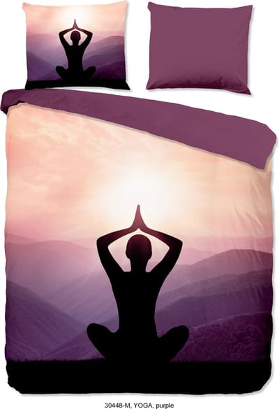Pure dekbedovertrek yoga / buddha - 2 persoons 200x200/220 cm - Paars - Microvezel