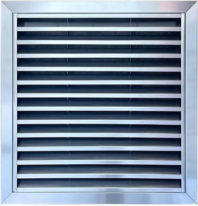 Ventilatierooster - Luchtrooster Afdekking - Luchtcirculatie Verbeteren - Roestvrij Staal - 25x25cm - Zilverkleurig
